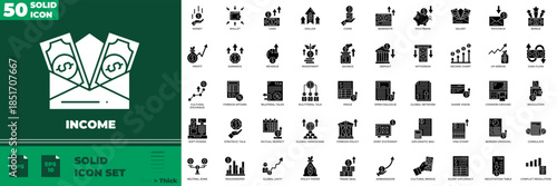 Income Solid Editable Icons set.