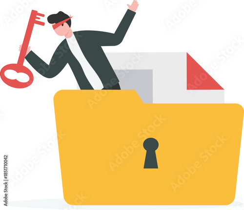 Anonymous Hacker Stealing Documents From Secure Folder
