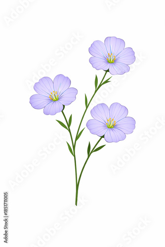Vector Illustration of Lavender Linum Lewisii Flowers