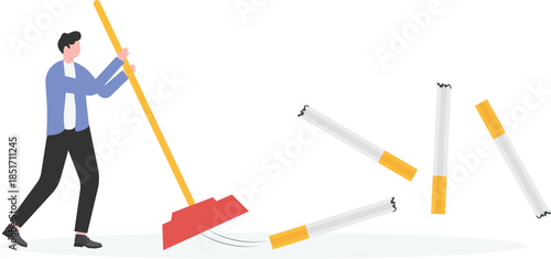 Concept of Quitting Smoking and Cleaning Bad Habits
