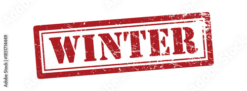 WeRed Grunge Winter Stamp Illustration, Distressed Rubber Ink Effect, Seasonal Cold Weather Sign for Business Design, Documents, Posters, Labels and Creative Winter Conceptb