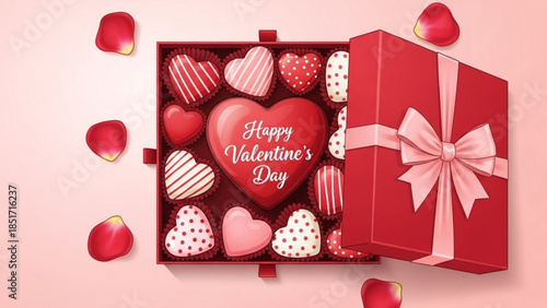 Valentine's Day Gift Box Chocolates Romantic Heart Shaped Treats Pink Red Sweet Surprise Love Gift Ideas for Him Her