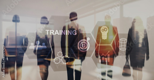 Business finance training concept with educational tools and growth strategy development