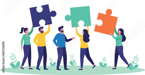 Collection of flat vector illustrations showing people engaged in modern activities like remote work, filming, gardening, and wellness, balancing technology with nature