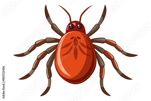 Realistic Tick Insect Illustration – Detailed Vector Parasite for Medical and Scientific Use