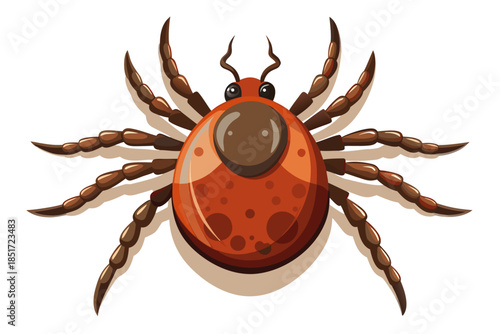 Realistic Tick Insect Illustration – Detailed Vector Parasite for Medical and Scientific Use