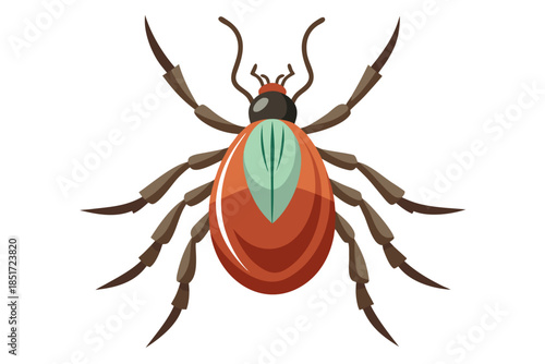 Realistic Tick Insect Illustration – Detailed Vector Parasite for Medical and Scientific Use