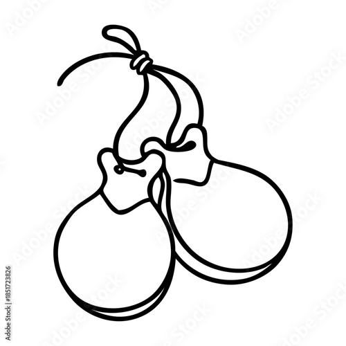 Dibujo sencillo con líneas de castañuelas típicas de España 