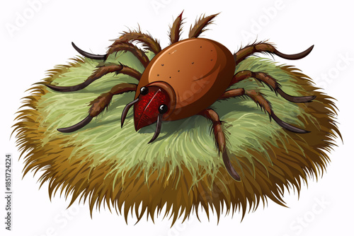 Realistic Tick Insect Illustration – Detailed Vector Parasite for Medical and Scientific Use