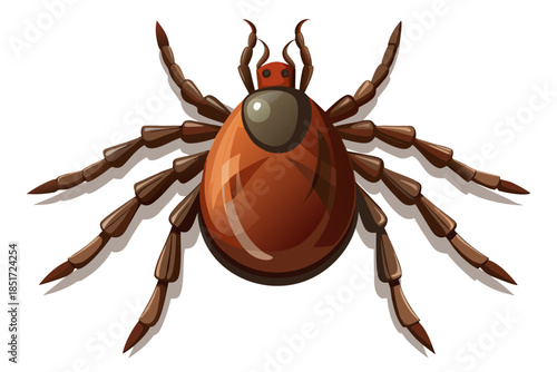 Realistic Tick Insect Illustration – Detailed Vector Parasite for Medical and Scientific Use