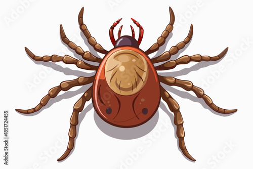 Realistic Tick Insect Illustration – Detailed Vector Parasite for Medical and Scientific Use
