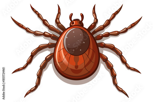 Realistic Tick Insect Illustration – Detailed Vector Parasite for Medical and Scientific Use