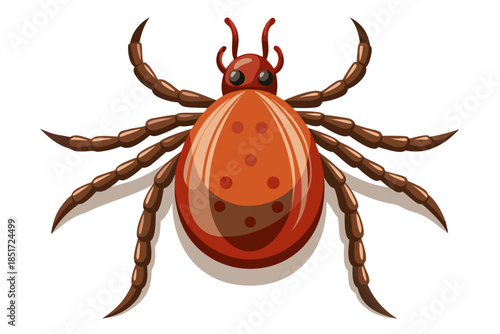 Realistic Tick Insect Illustration – Detailed Vector Parasite for Medical and Scientific Use