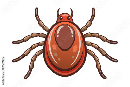 Realistic Tick Insect Illustration – Detailed Vector Parasite for Medical and Scientific Use