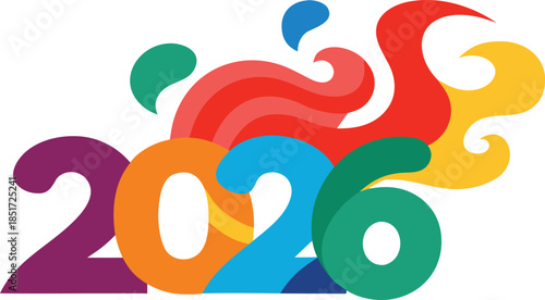 Celebrating the year 2026 isolated on transparent background