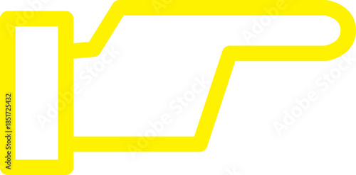 Canvastavla Yellow pointing finger accuse or blame outline icon vector illustration
