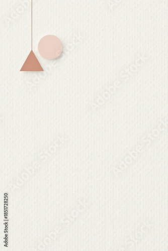 Minimalist Abstract Design Featuring a Suspended Triangle and Circle on a Textured Background