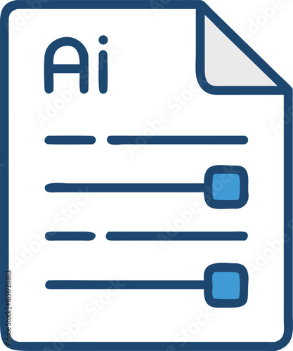 Ai Document with Sliders Icon Keywords: Ai, Adobe Illustrator, document, file, sliders, controls