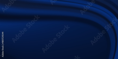  Abstract dark background. Silk satin fabric. Navy blue color. Elegant background with space for design. Soft wavy folds.  Christmas, birthday, anniversary, award. Template.