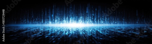 Abstract blue light effect with vertical lines and glowing element backdrop