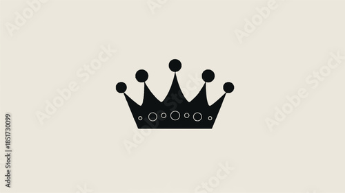 Black crown icon with white details on beige background