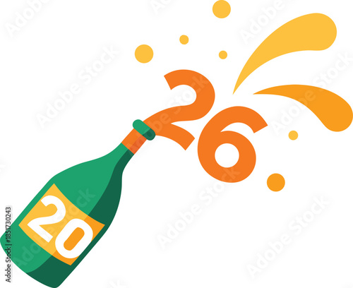 Celebrating the 26th anniversary isolated on transparent background