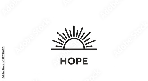 Sunrise symbolizing hope and new beginnings with inspirational word.