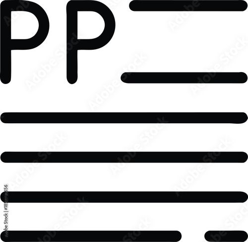 Text Document Icon with Paragraph Symbol vector illustration