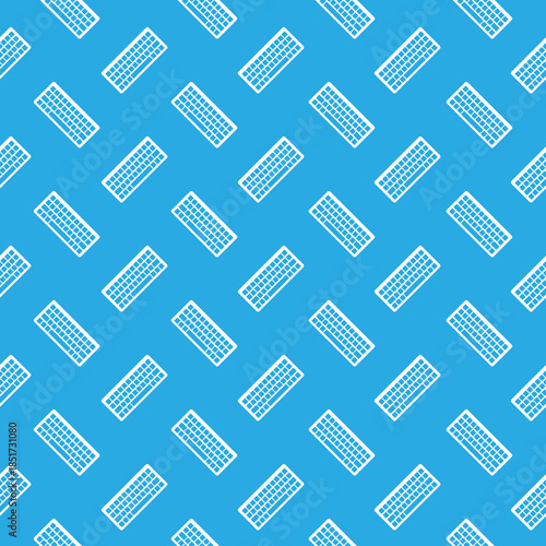 Computer Keyboard seamless pattern isolated on color background