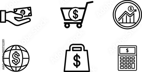 Financial and shopping icons