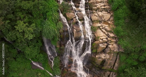Aerial View of Kithal Ella (Kital Ella) Waterfall Near Ella, Sri Lanka