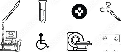Medical and surgical symbols and icons