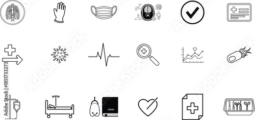 Medical and healthcare related icons and symbols