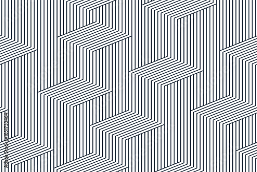 Cubes seamless pattern, abstract 3D optic background, trippy isometric linear polygon endless wallpaper, surreal effect black and white tiling pattern.