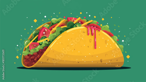 delicious taco with lettuce tomato and cheese