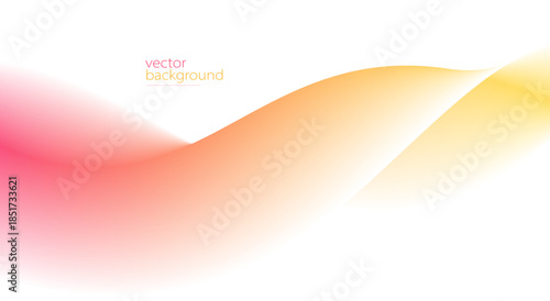 Flowing color curve shape with soft gradient vector abstract background, relaxing and tranquil art, ease and tranquil image.
