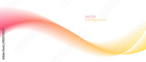 Smooth flow of wavy shape with gradient vector abstract background, red and yellow design curve line energy motion,
