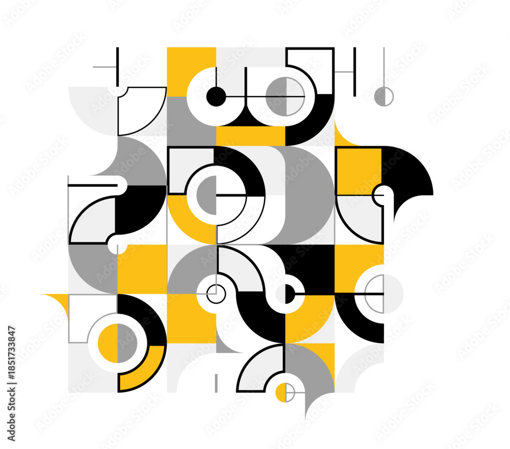 Obraz premium Abstract geometric pattern vector background isolated, tech style engine looks like composition, engineering draft style pattern, mechanism.