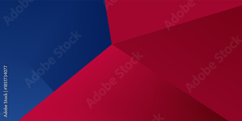 Abstract blue red banner geometric shapes background. Vector abstract graphic design banner pattern presentation