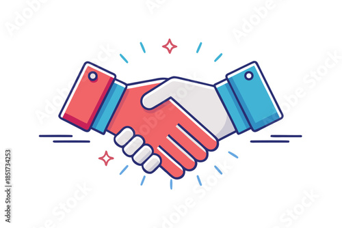 Minimalist Handshake Line Icon – Partnership, Agreement, and Business Collaboration Symbol