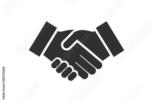 Minimalist Handshake Line Icon – Partnership, Agreement, and Business Collaboration Symbol