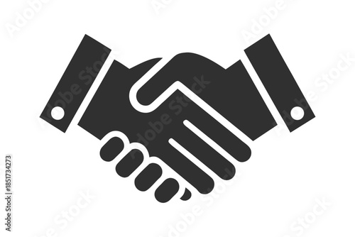 Minimalist Handshake Line Icon – Partnership, Agreement, and Business Collaboration Symbol