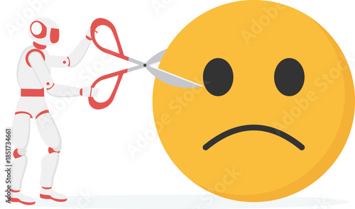  Robot Replacing Humans and Cutting Down Resources 
