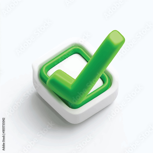 Green check mark in white square icon