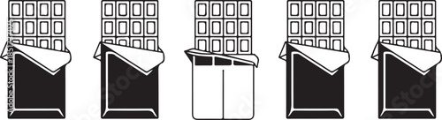 Set of chocolate bar icon vector illustration isolated on white background