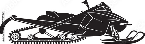 Snowmobile solid icon, World snow day concept, Motor sled sign. Vector black silhouette. with white background