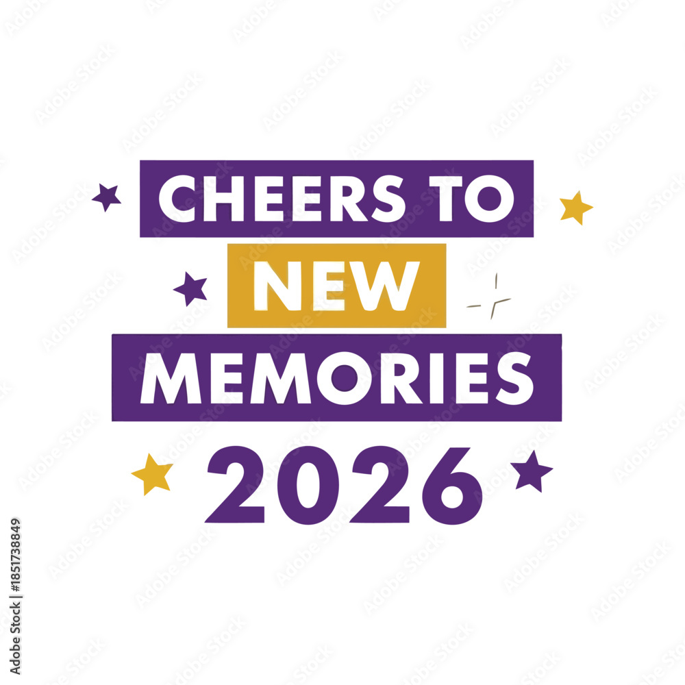 Fototapeta premium Cheers to new memories 2026 celebratory new year's eve design Vector