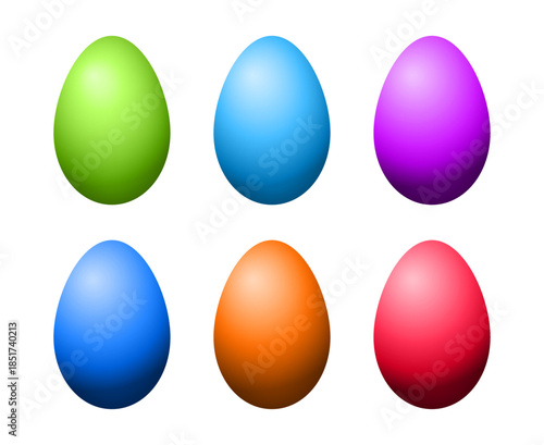 Set of colored painted eggs for Easter holiday vector set