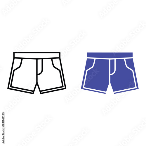 Blue Shorts Outline and Filled clothing
