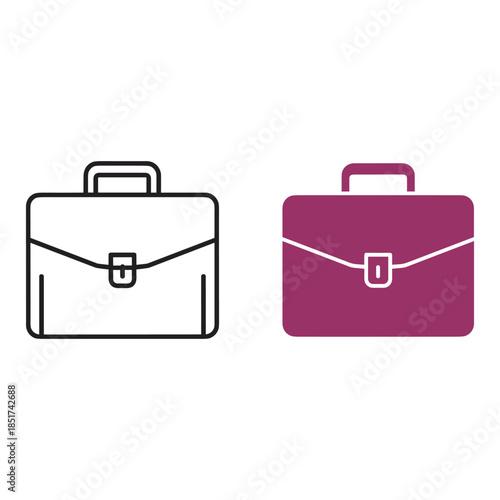 Two Briefcases One Black One Maroon handle flap